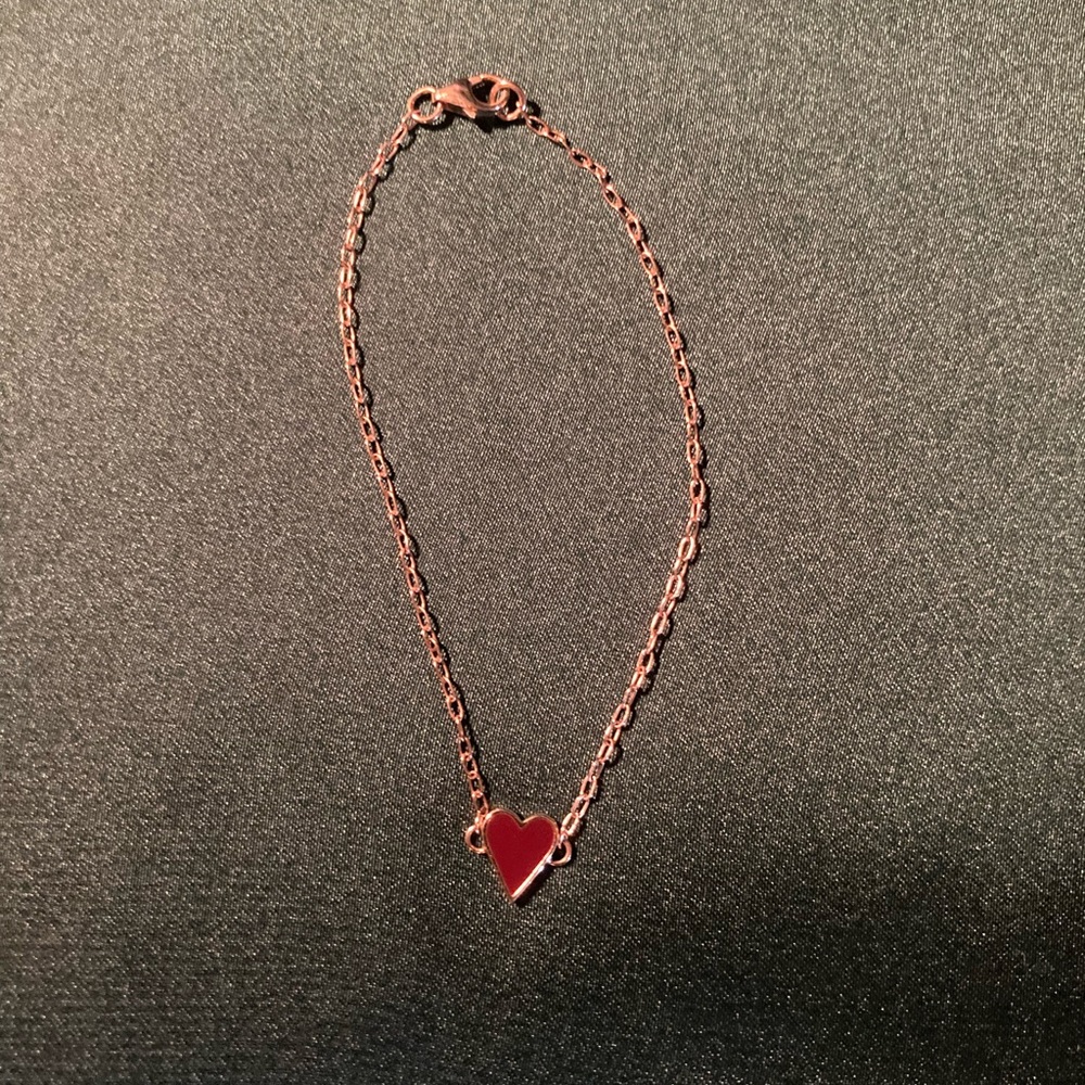 Jennifer Fisher Mini Gold Border Enamel Heart Bracelet